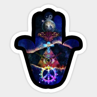 Hand of Fatima, Mystical Hamsa Hand or Hand of the Goddess Sticker